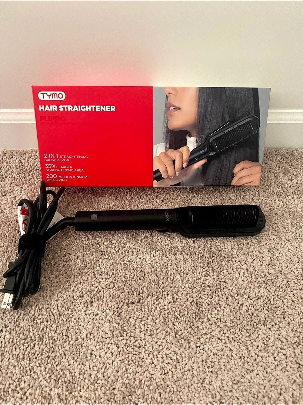 TYMO FILIPRO Hair Straightening Comb Black & Red